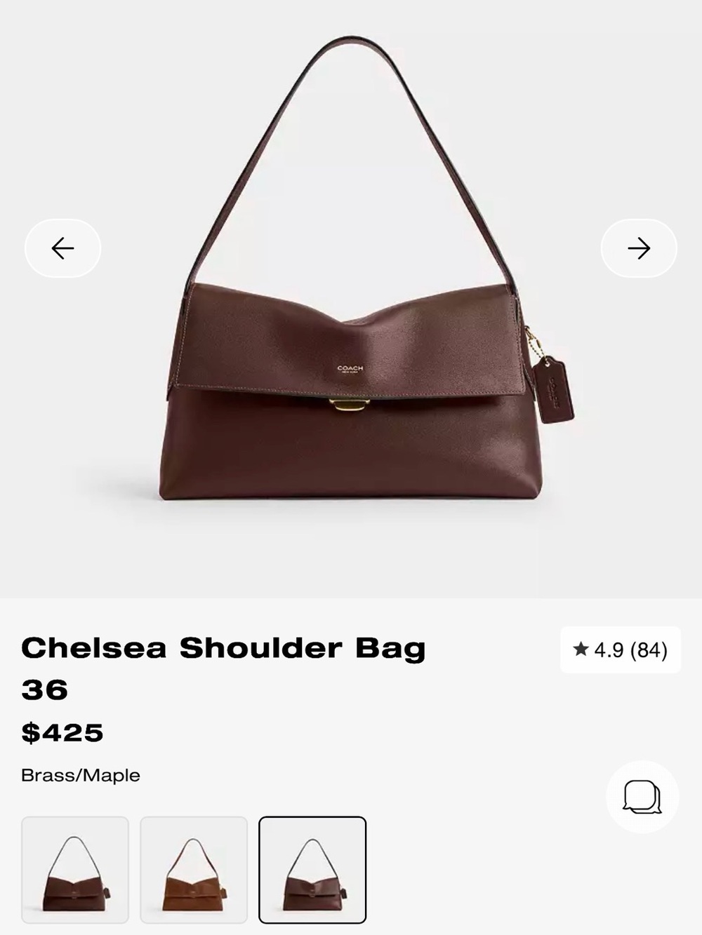 Coach Chelsea Shoulder Bag in Maple